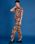 Short Sleeve Jumpsuit - Hot Dog & Beer & Wine & Pretzels