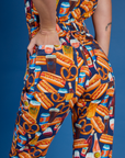 Short Sleeve Jumpsuit - Hot Dog & Beer & Wine & Pretzels