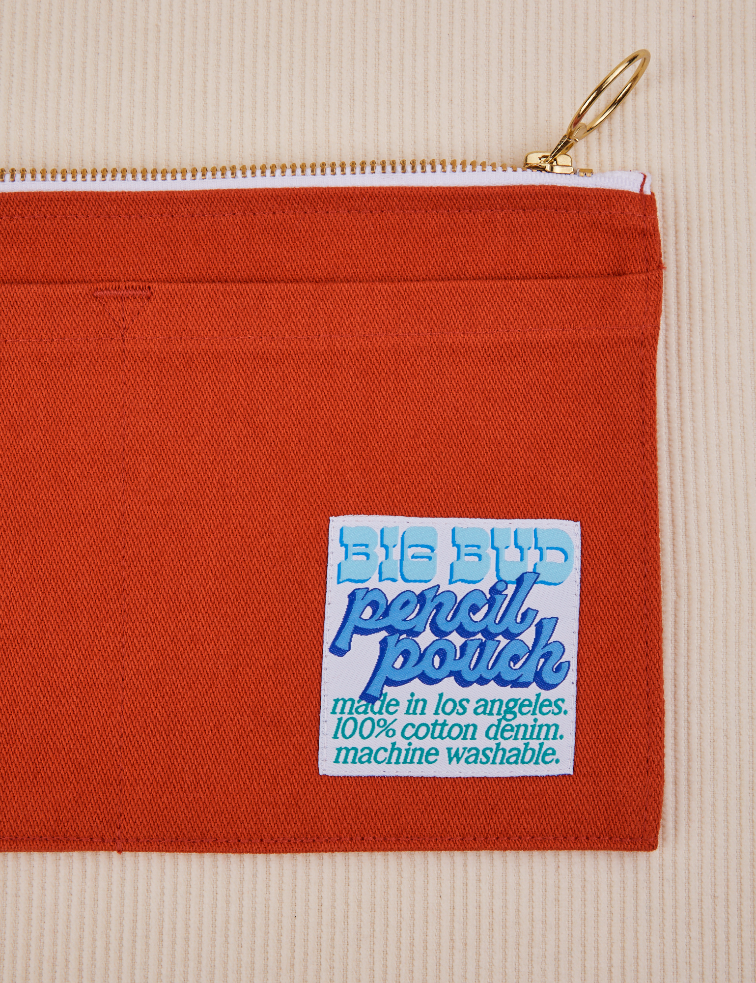 Close up of Pencil Pouch in Paprika