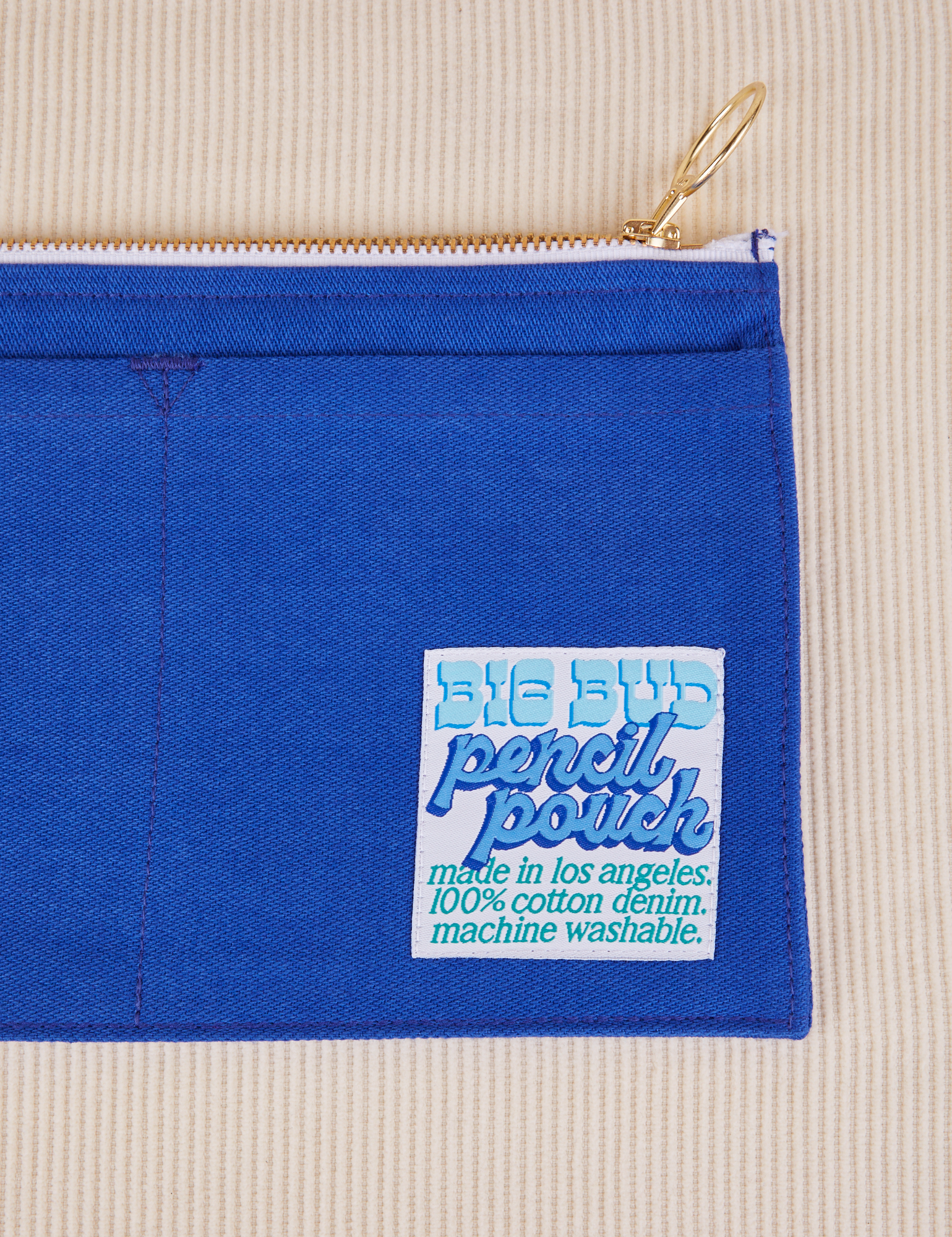 Close up of Pencil Pouch in Royal Blue