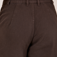 Back close up of Heavyweight Trousers in Espresso Brown on Jesse.