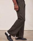 Western Pants in Espresso Brown pant leg close up on Jerrod