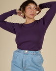 Tiara wearing the Nebula Long Sleeve Baby Tee
