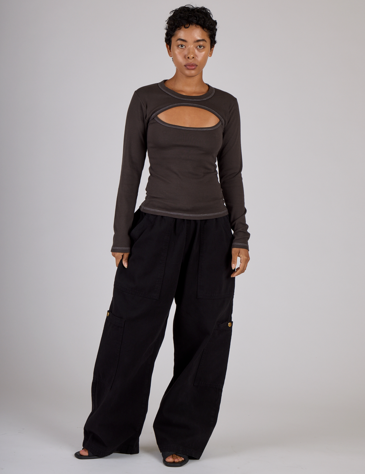Porthole Long Sleeve Tee - Espresso Brown