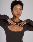 Porthole Long Sleeve Tee - Espresso Brown