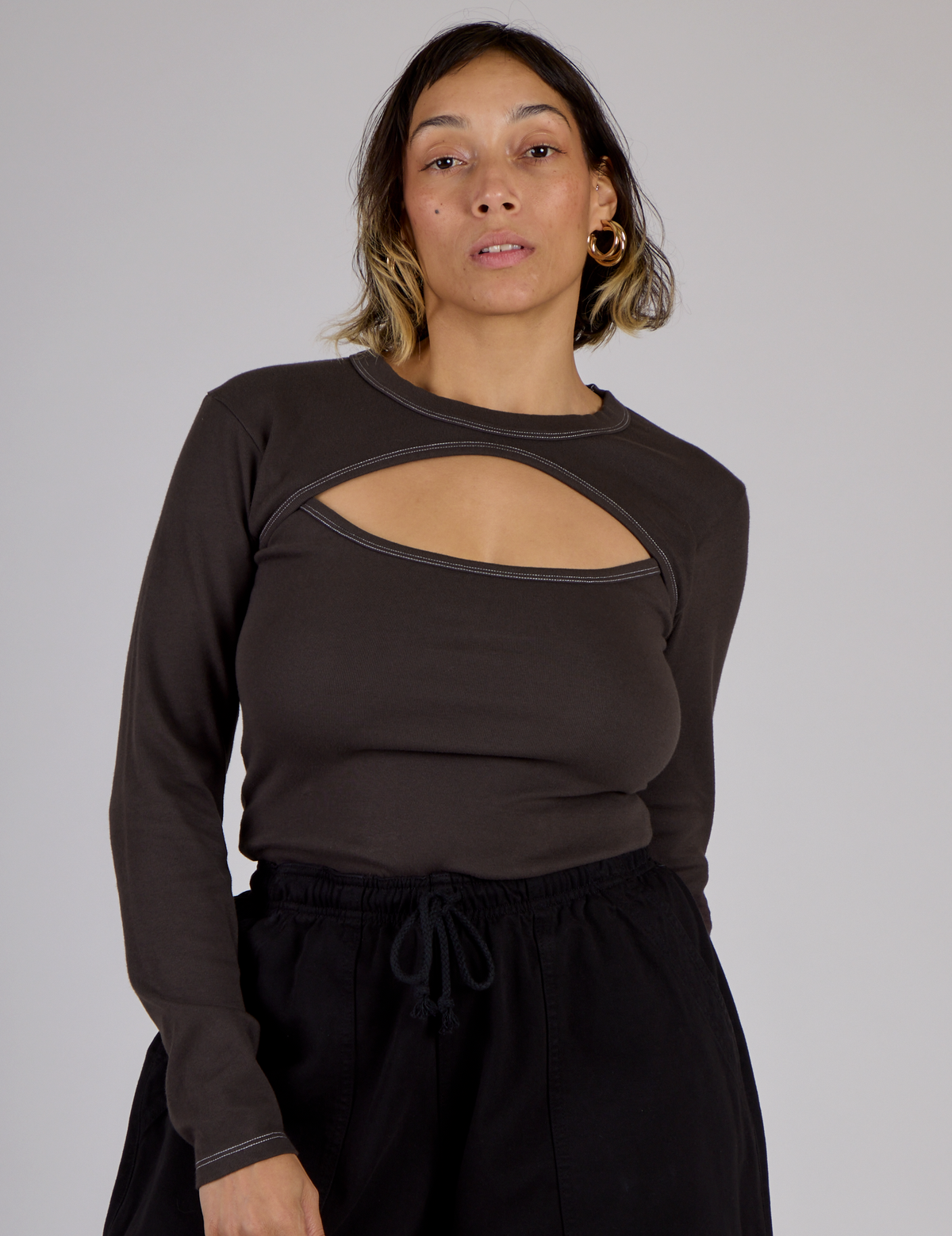 Porthole Long Sleeve Tee - Espresso Brown