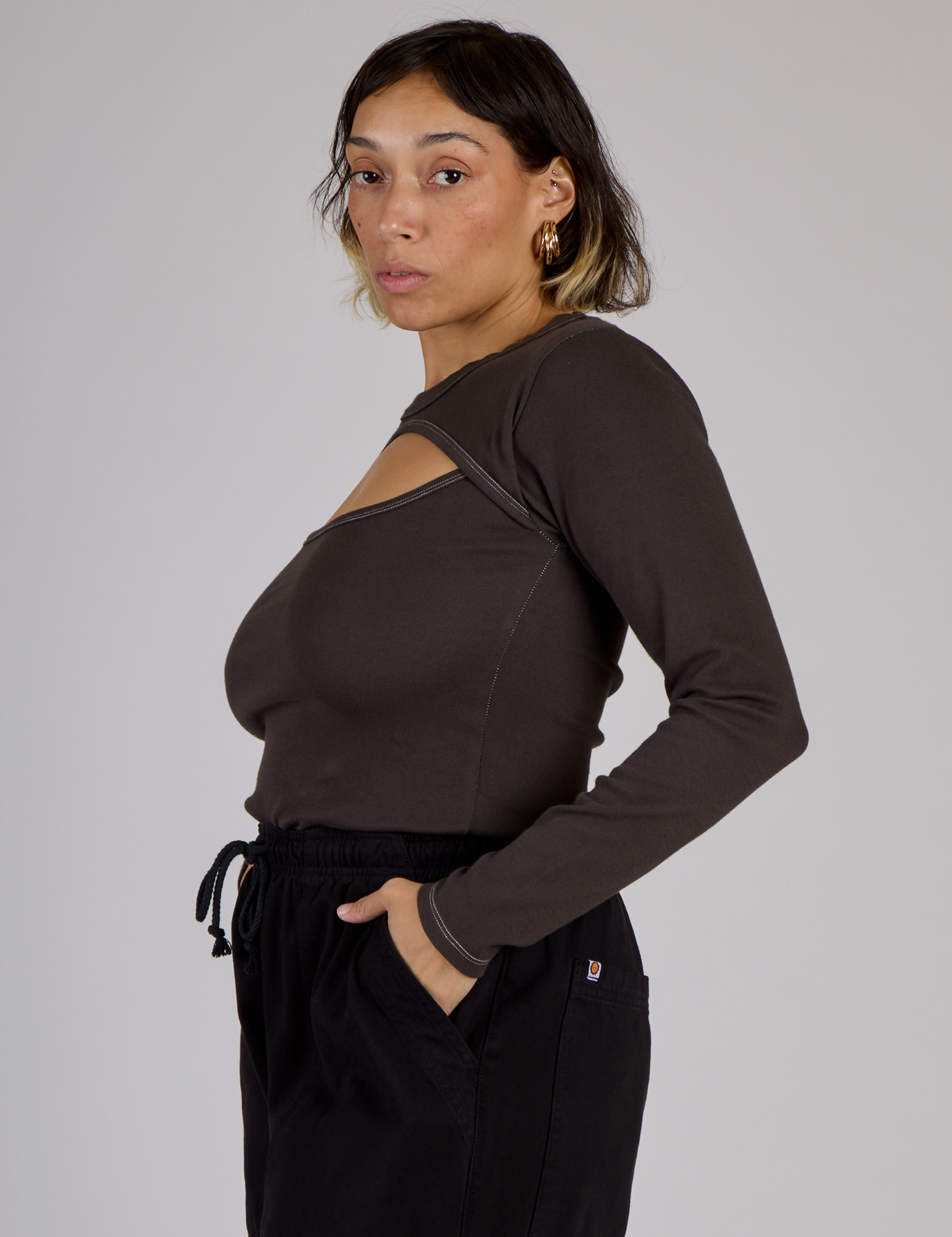 Porthole Long Sleeve Tee - Espresso Brown