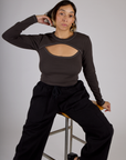 Porthole Long Sleeve Tee - Espresso Brown