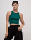 Alex is 5'8" and wearing P Hunter Green Deep Cut Racerback
