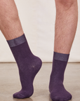 Everyday Sock in Nebula Purple worn by model