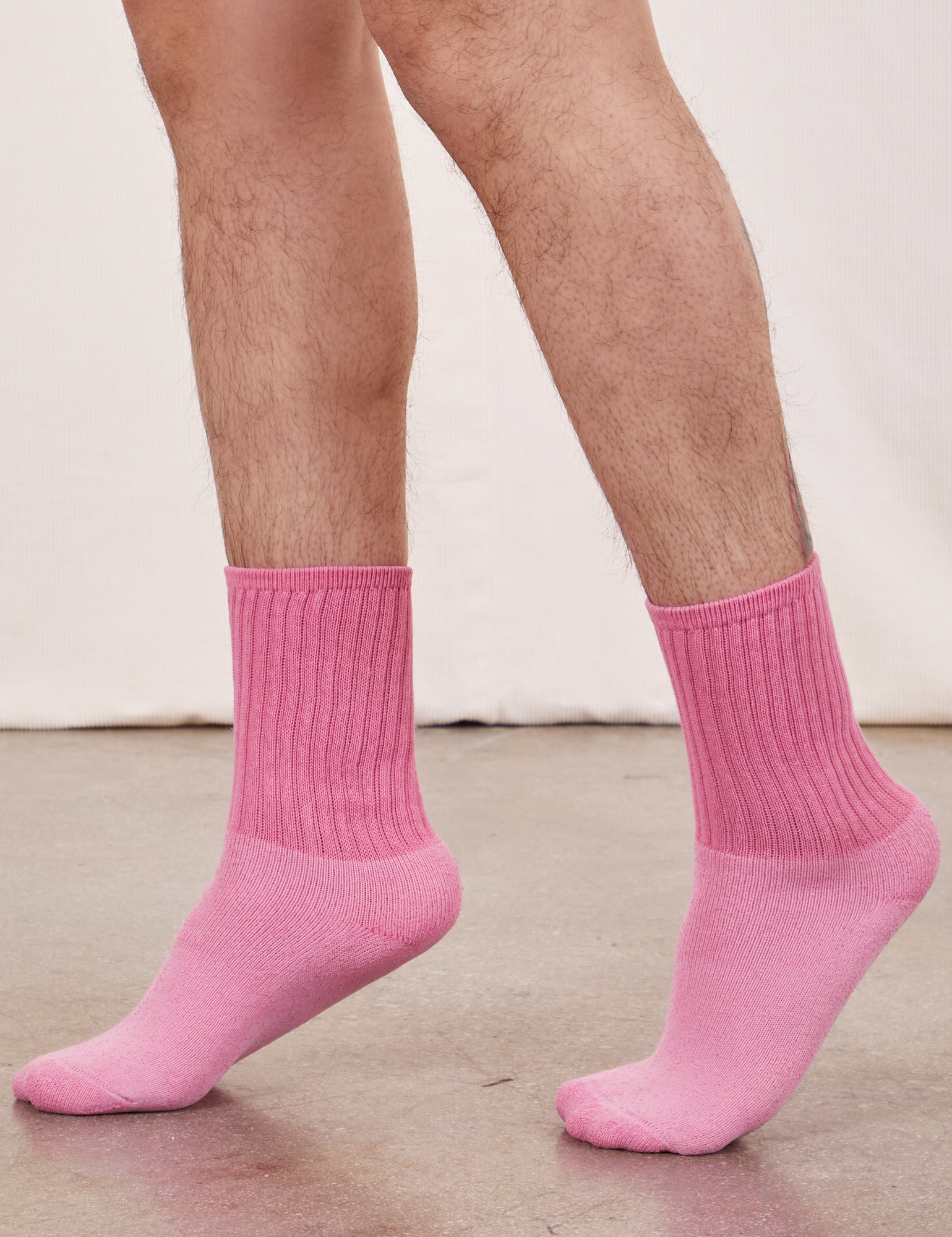 Bubblegum Pink Thick Crew Sock