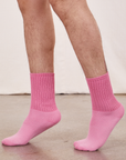 Bubblegum Pink Thick Crew Sock