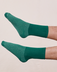 Hunter Green Thick Crew Socks