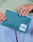 Pencil Pouch in Marine Blue held by model