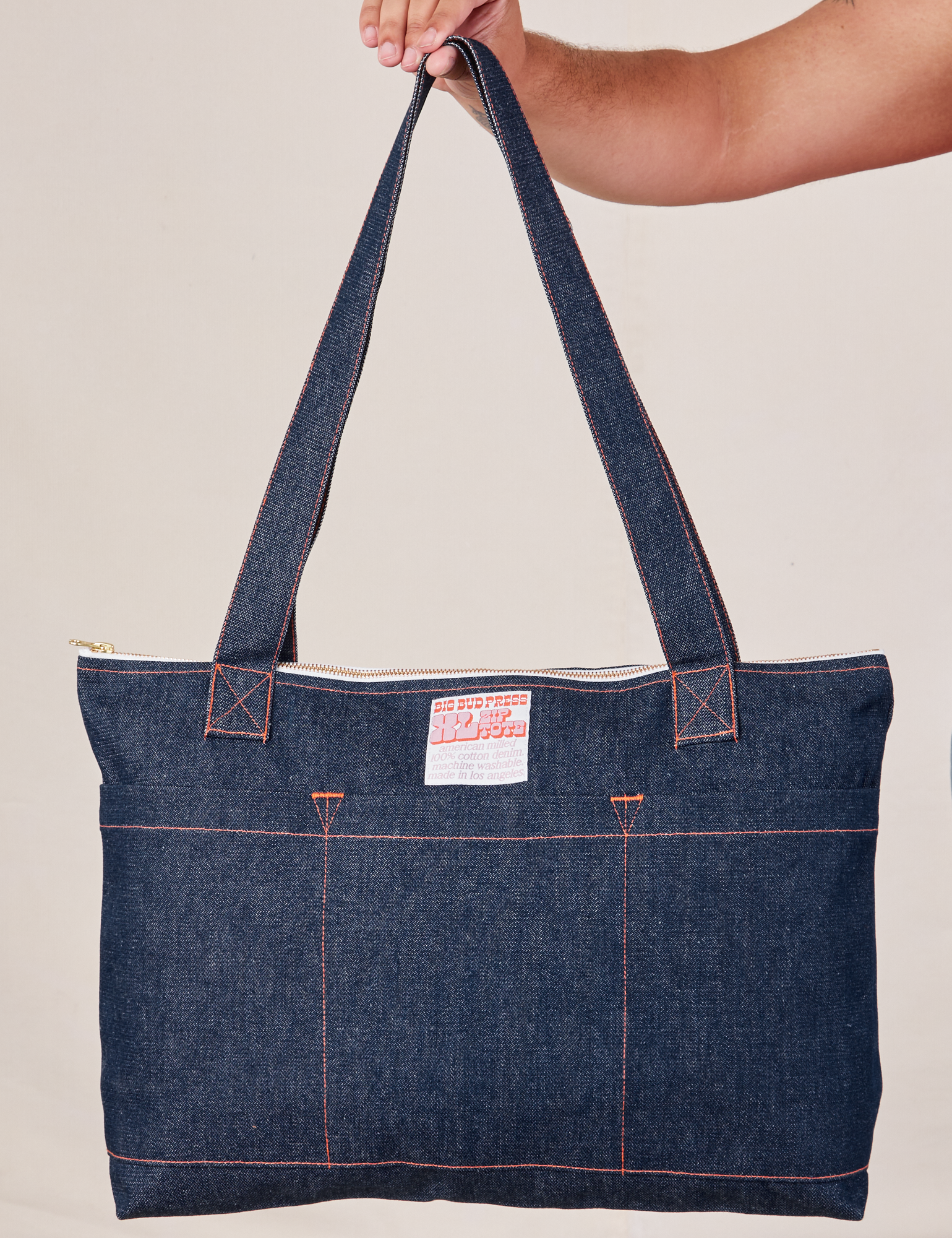 Denim XL Zip Tote