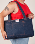 Denim XL Zip Tote