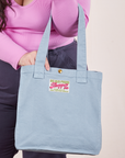 Shopper Tote Bag in Periwinkle worn on arm of model