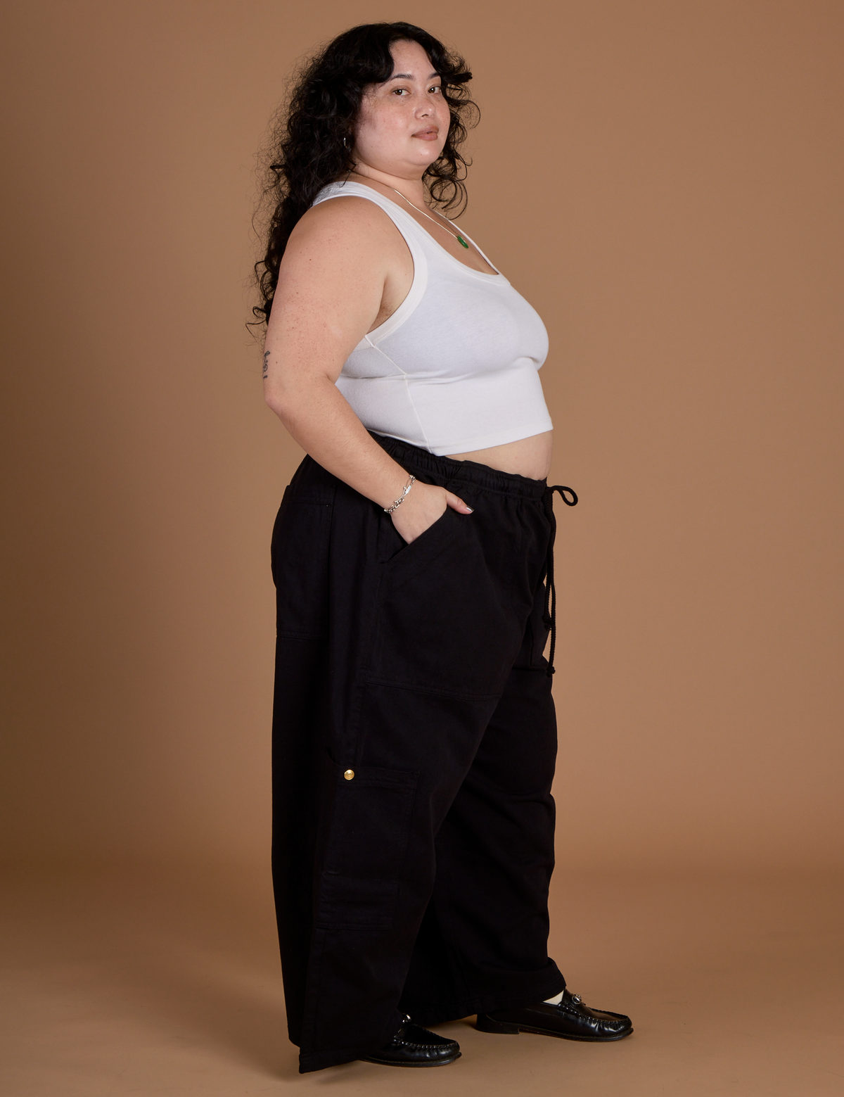 Drop Pocket Cargo Pants - Basic Black
