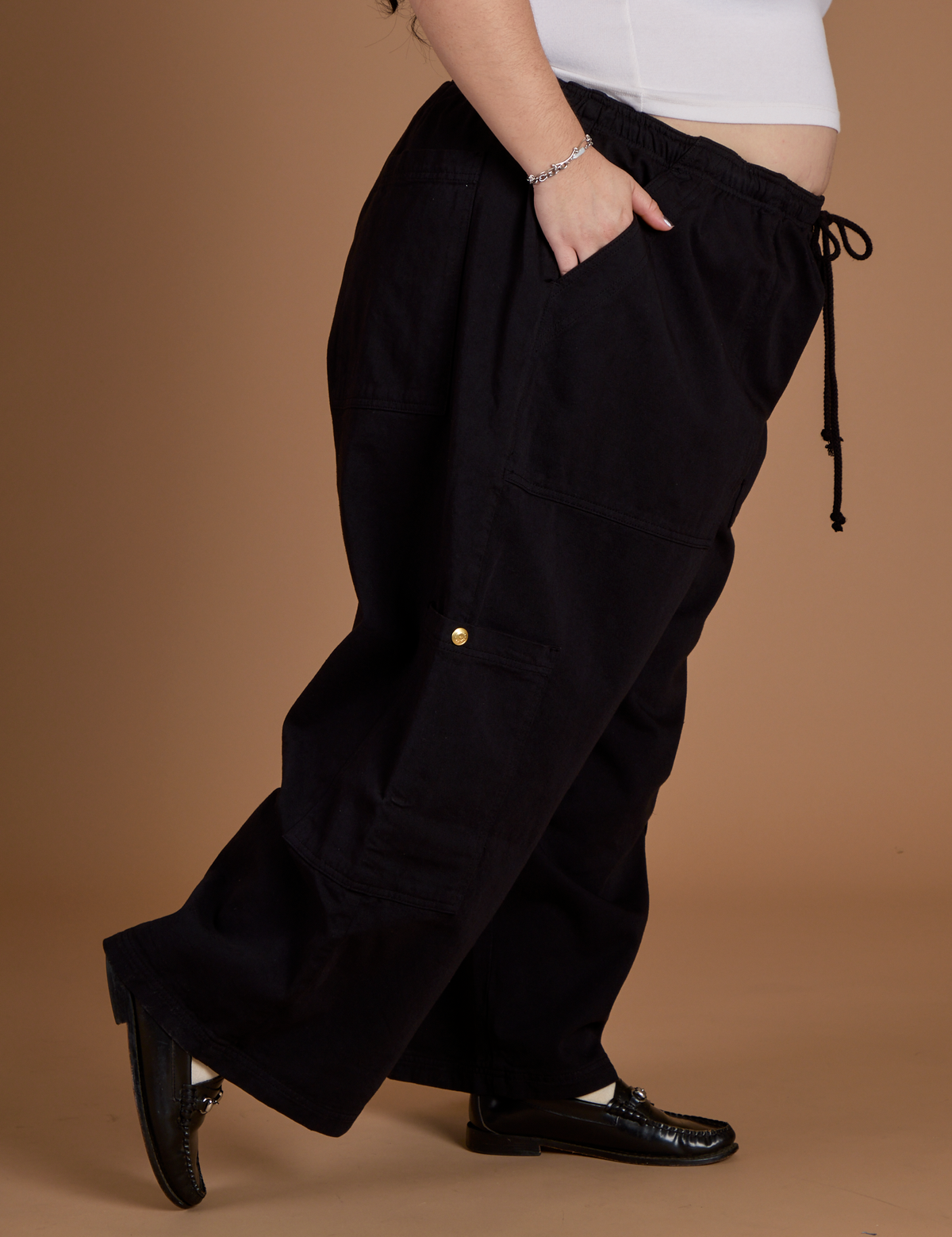 Drop Pocket Cargo Pants - Basic Black