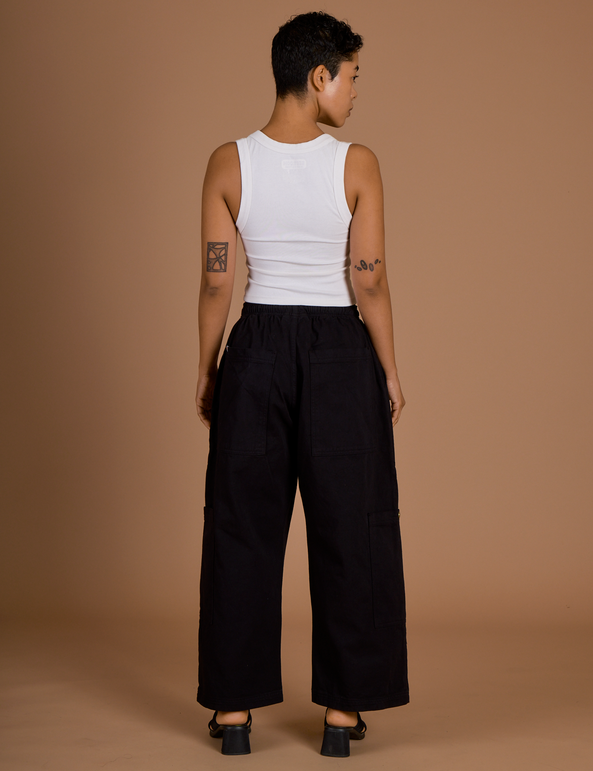 Drop Pocket Cargo Pants - Basic Black