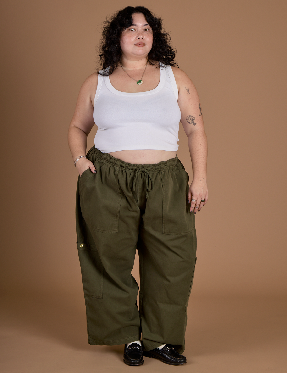Drop Pocket Cargo Pants - Surplus Green