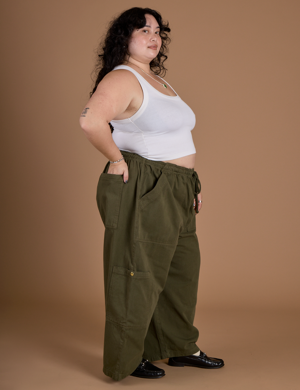 Drop Pocket Cargo Pants - Surplus Green