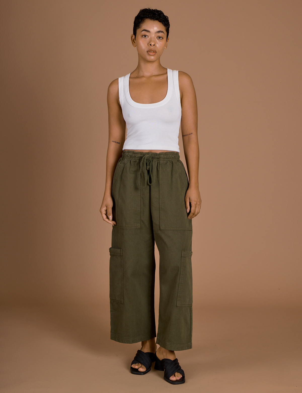 Drop Pocket Cargo Pants - Surplus Green