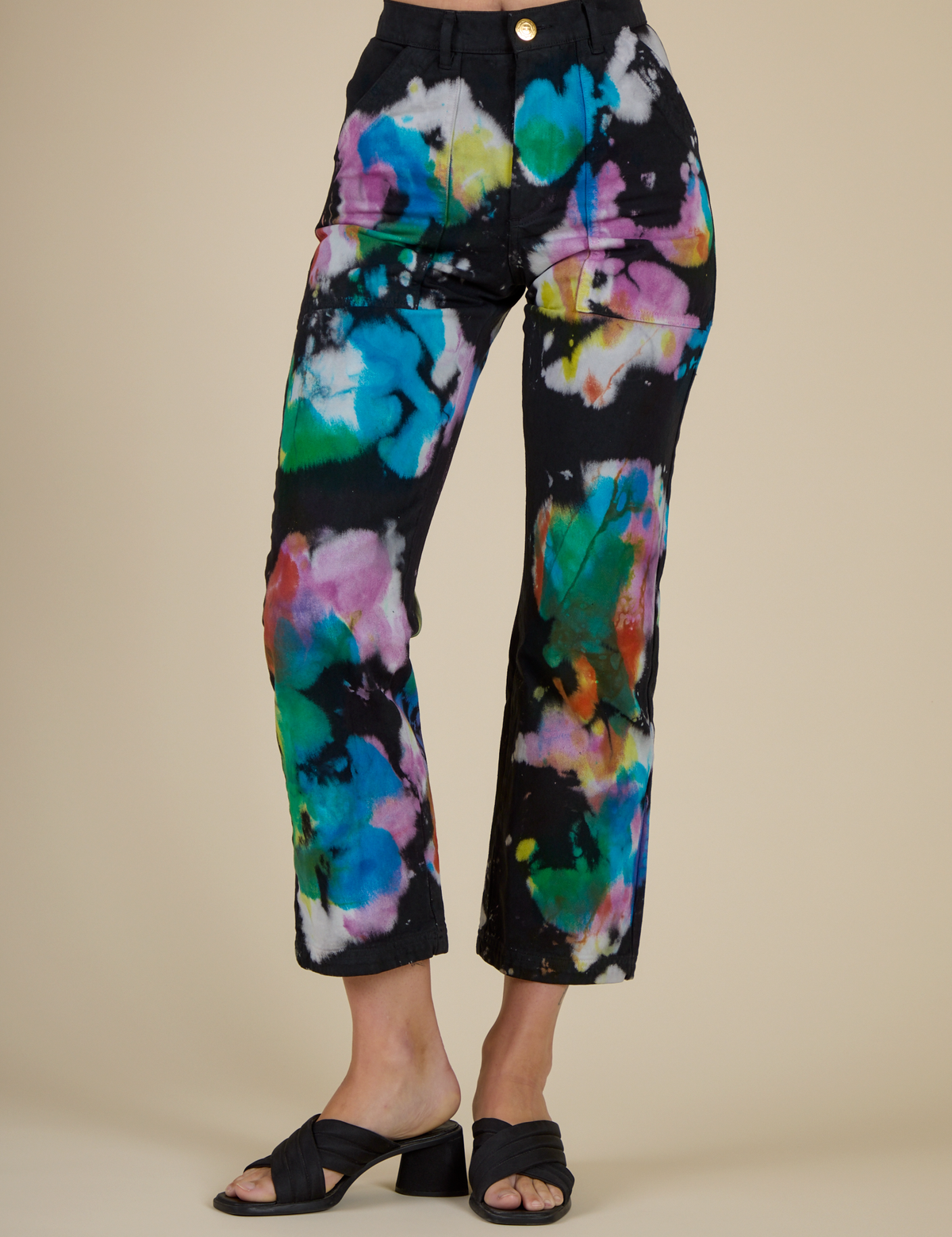Close up of the Rainbow Magic Waters Work Pants worn by Alex