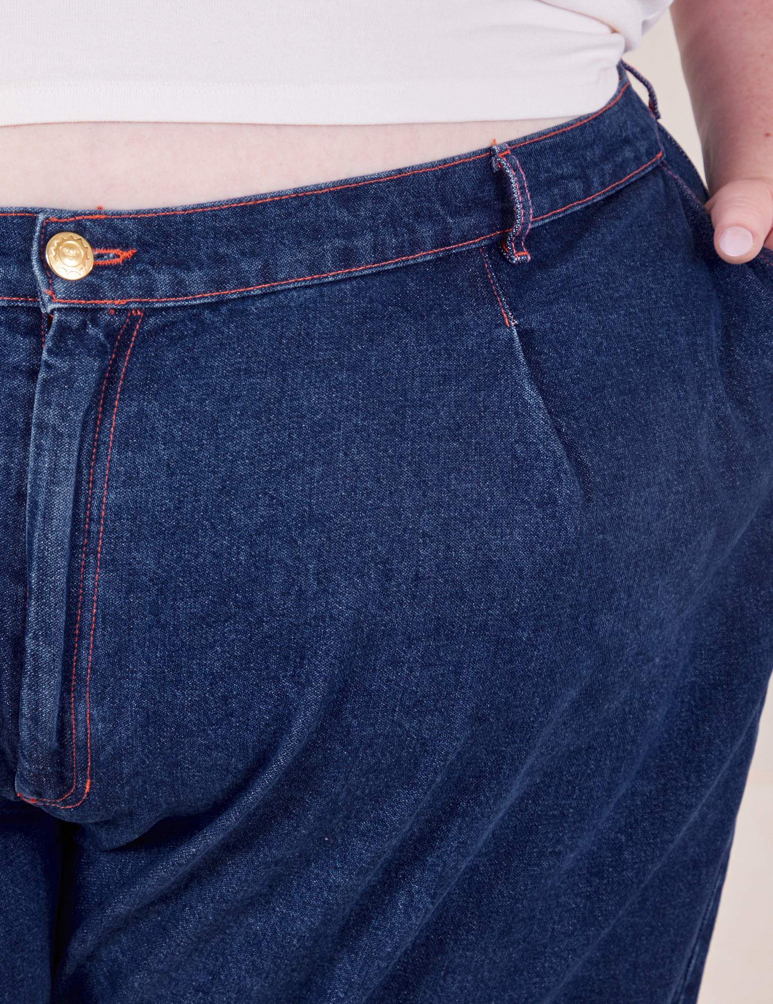 ASKK NY Denim Trouser in Indigo Linen- Bliss Boutiques