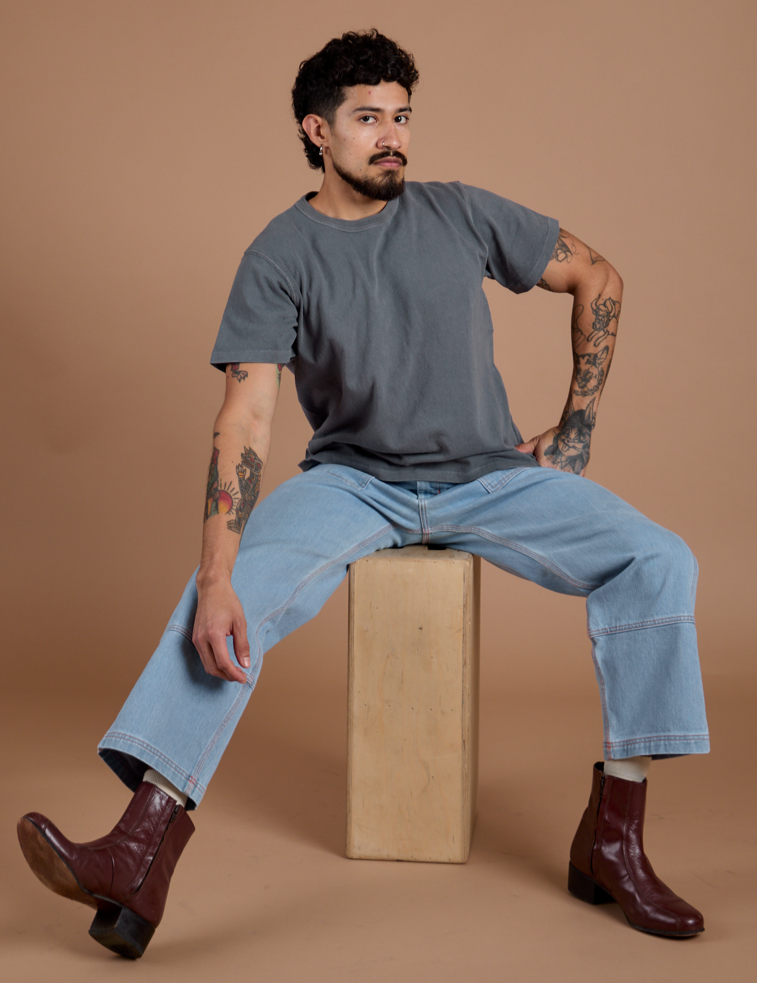 Burly Tee - Washed Grey