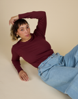 Mika in the Red wine Long Sleeve Baby Tee