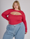 Juliet is 5'7 And wearing L Hot Pink Long Sleeve Porthole Tee