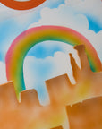 Fabric close up of the Orange Mesa Airbrush Vintage Tee