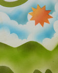 Fabric close up of the Green Hills Airbrush Vintage Tee