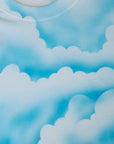 Fabric close up of the Cloud Coverage Airbrush Vintage Tee