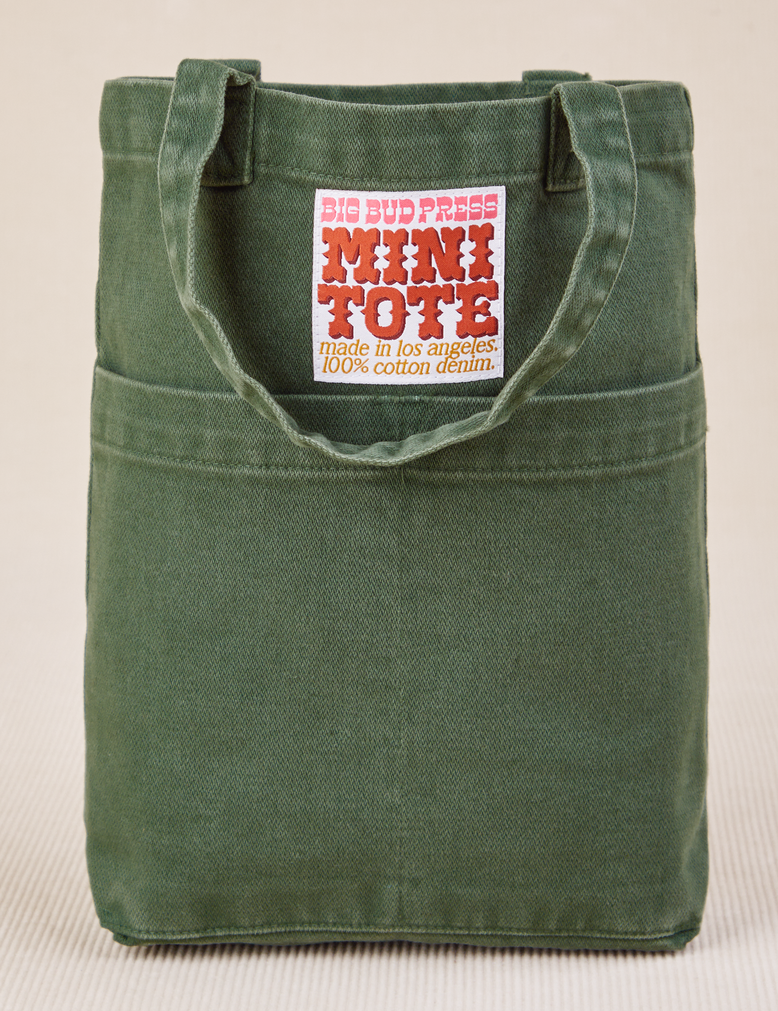 Mini Tote Bag in Dark Emerald Green