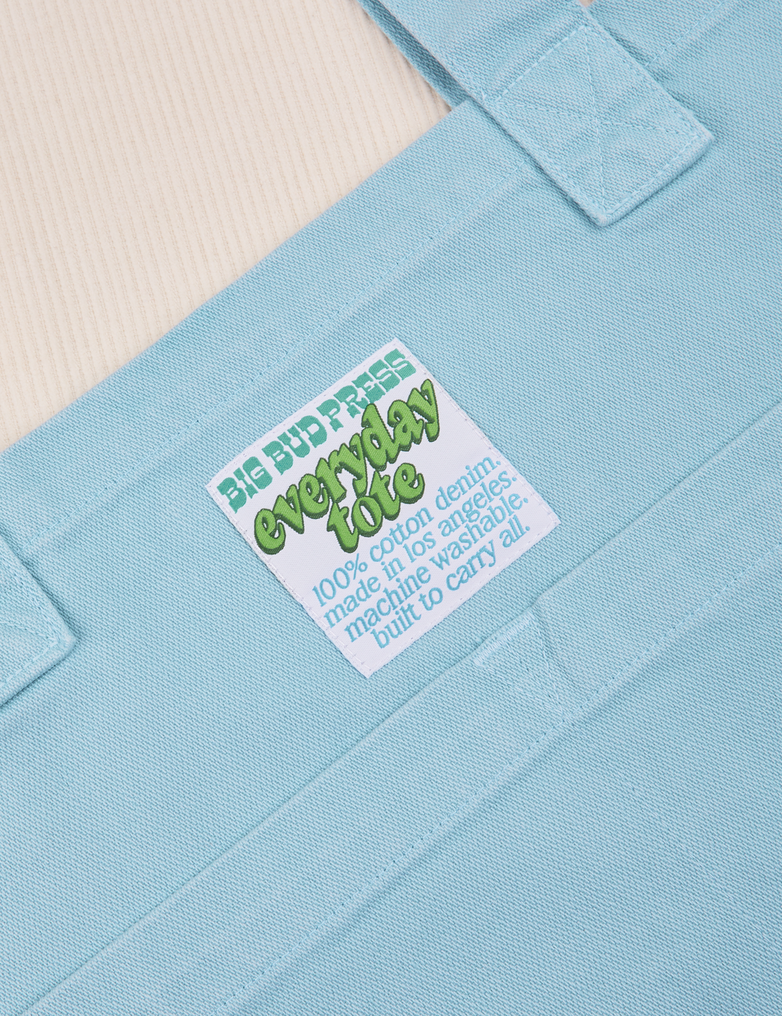 Close up of Everyday Tote Bag in Baby Blue