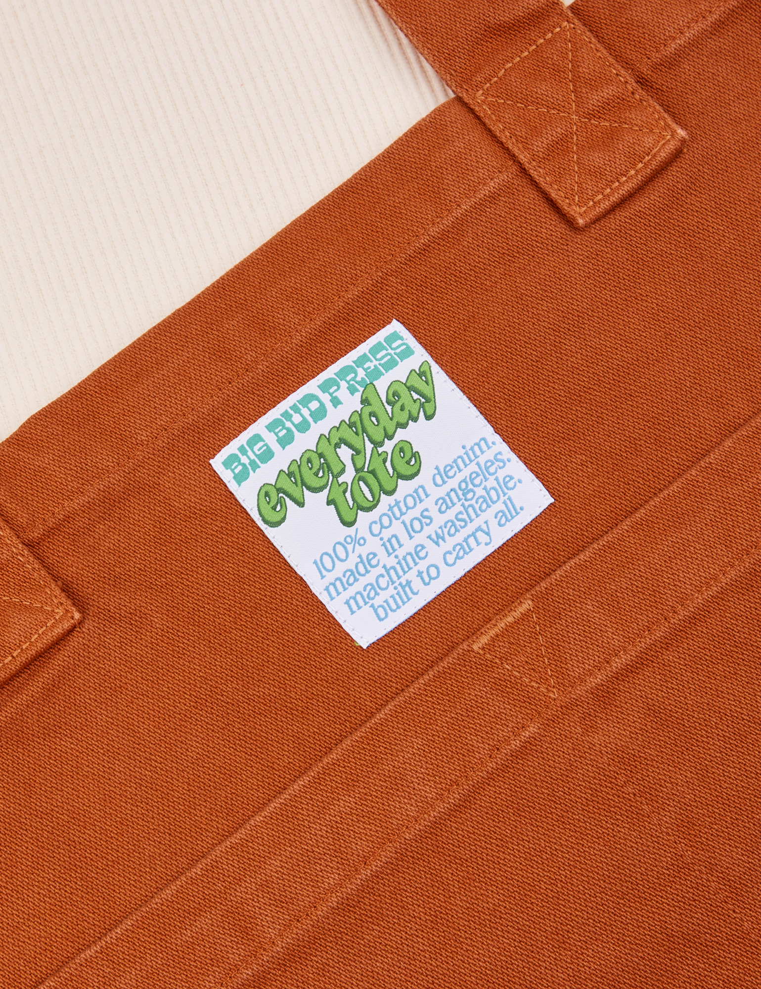 Close up of Everyday Tote Bag in Burnt Terracotta