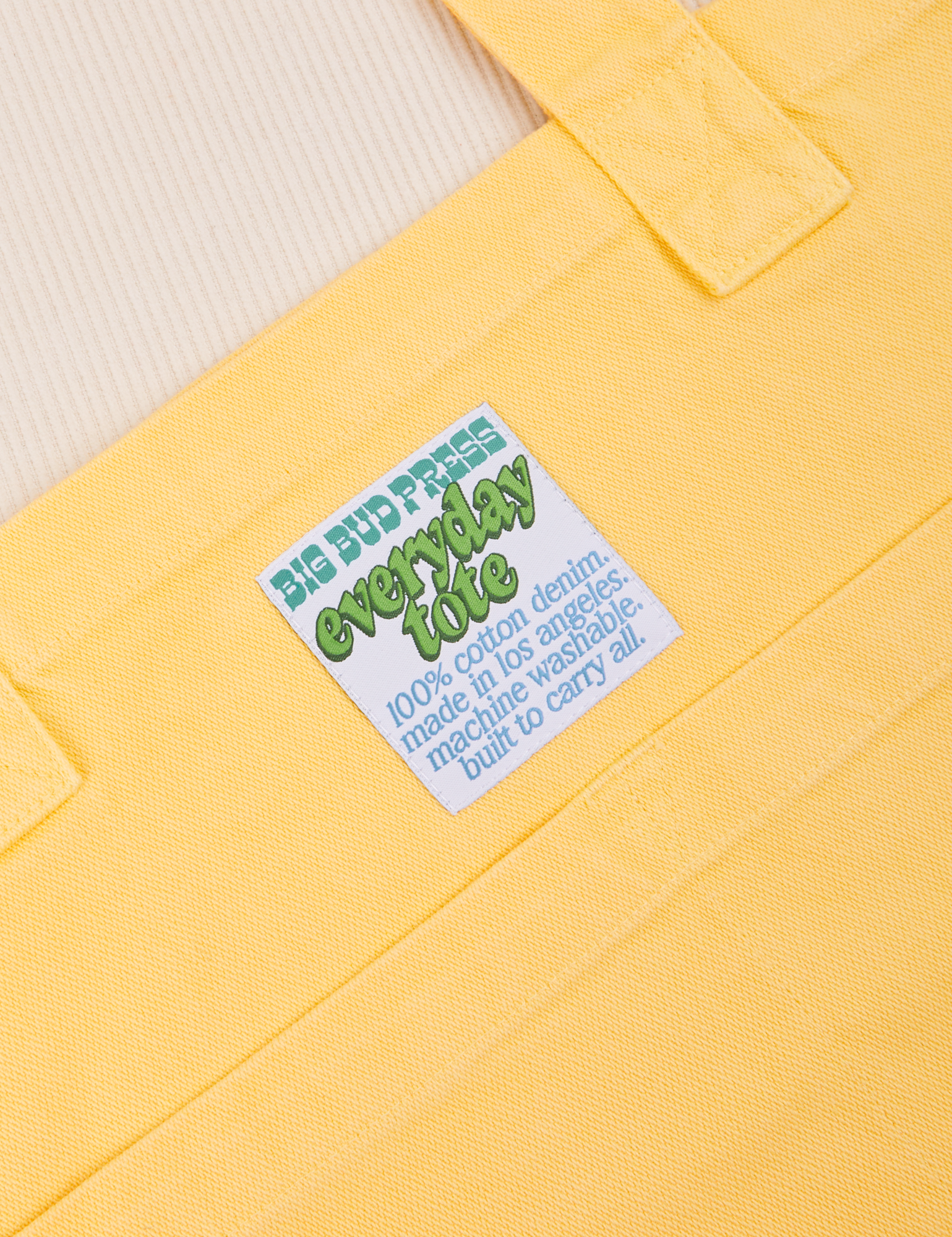 Close up of Everyday Tote Bag in Butter Yellow