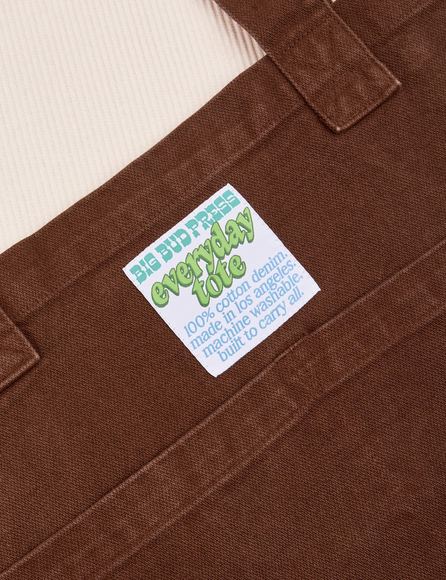 Close up of Everyday Tote Bag in Fudgesicle Brown