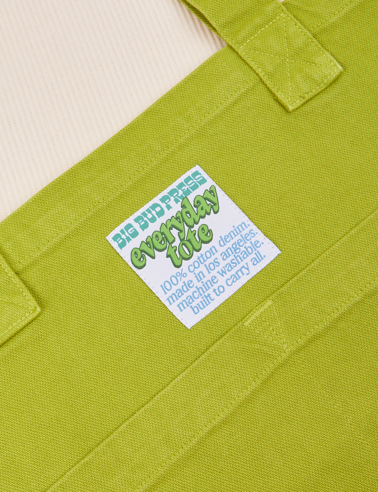 Close up of Everyday Tote Bag in Gross Green