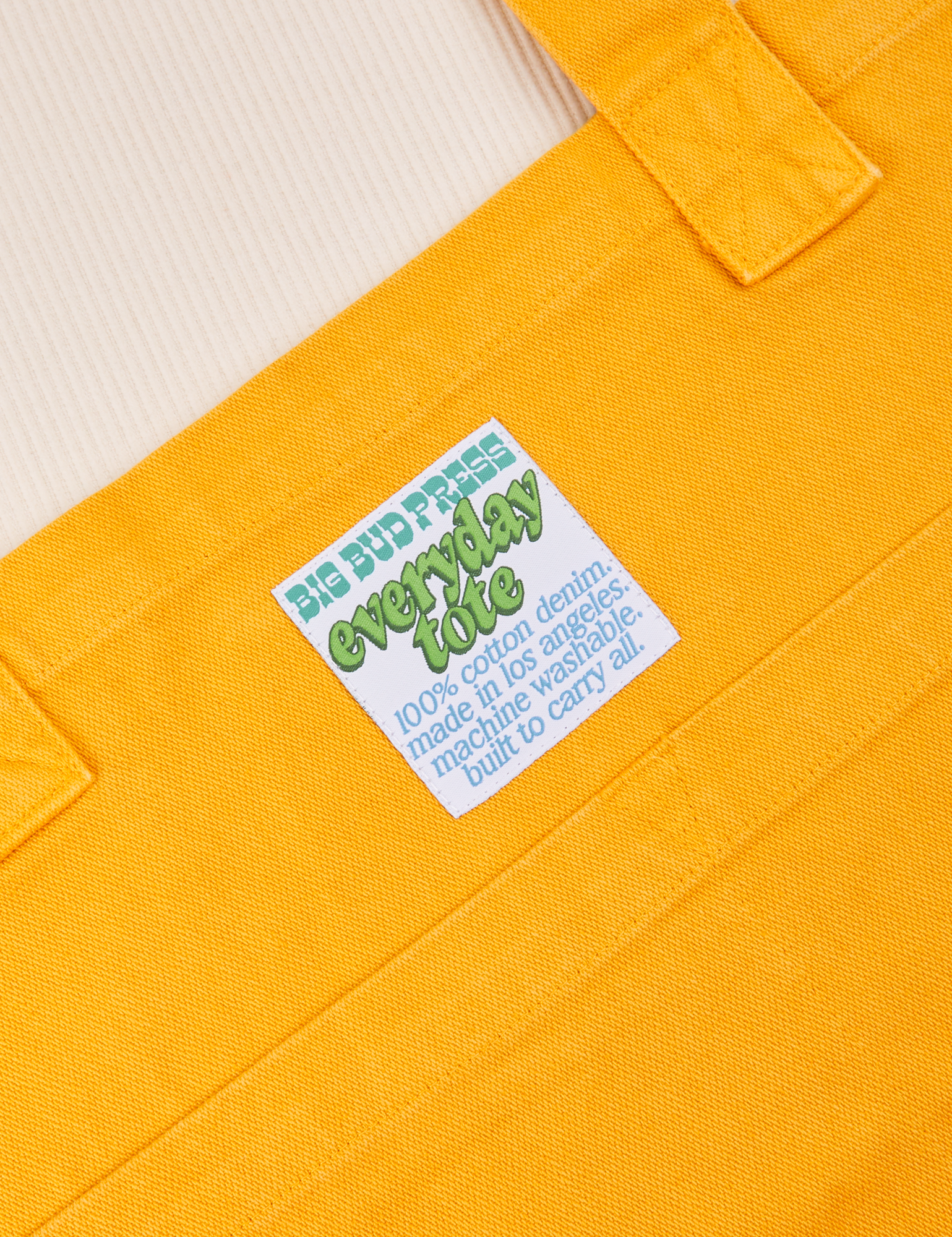 Close up of Everyday Tote Bag in Mustard Yellow