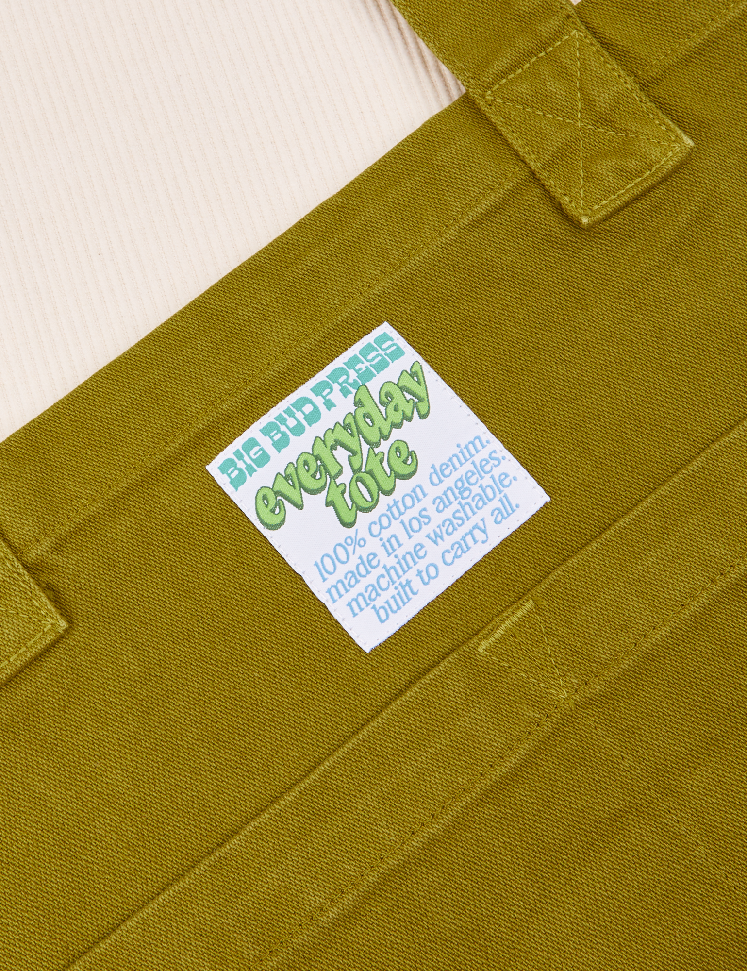 Close up of Everyday Tote Bag in Olive Green