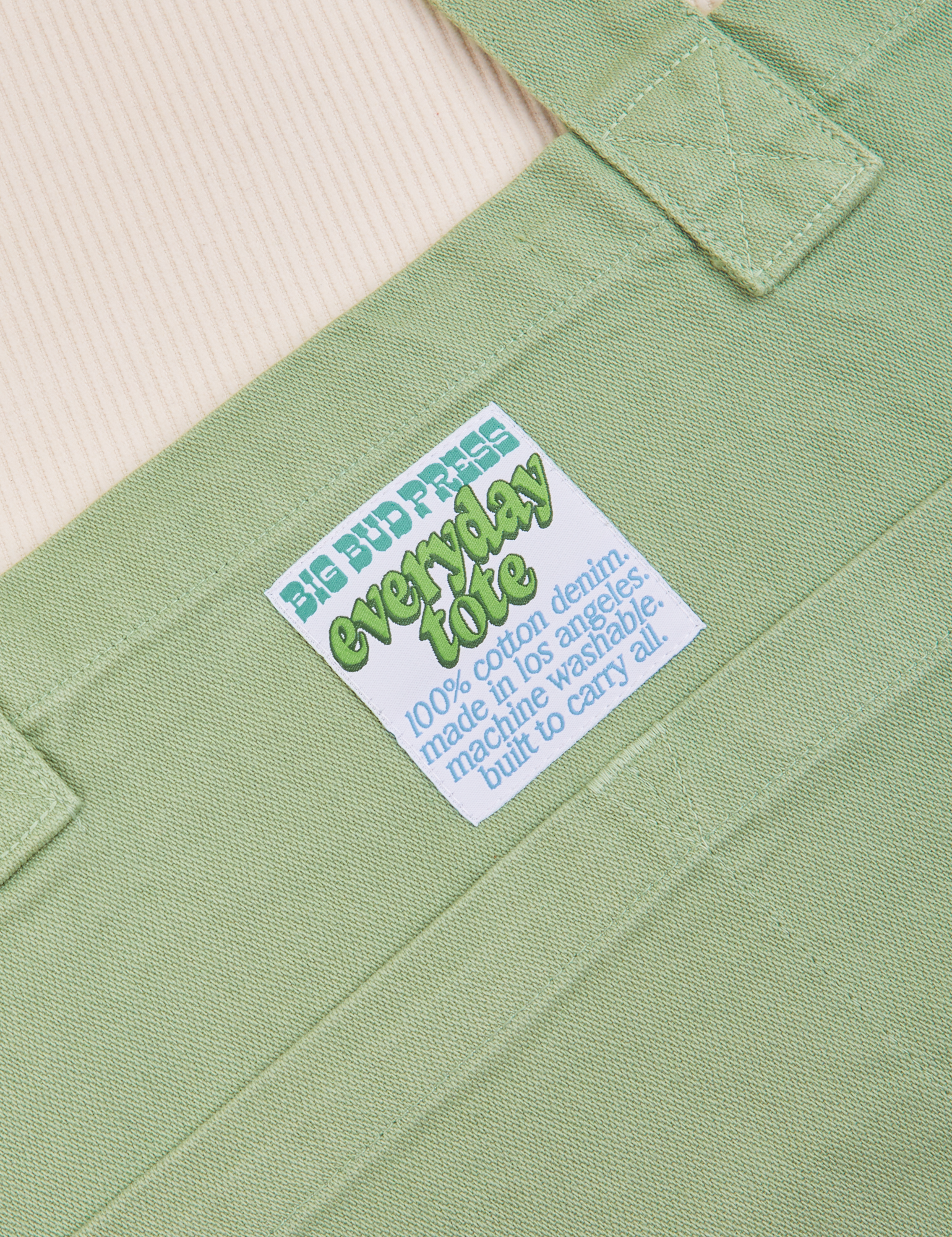 Close up of Everyday Tote Bag in Sage Green