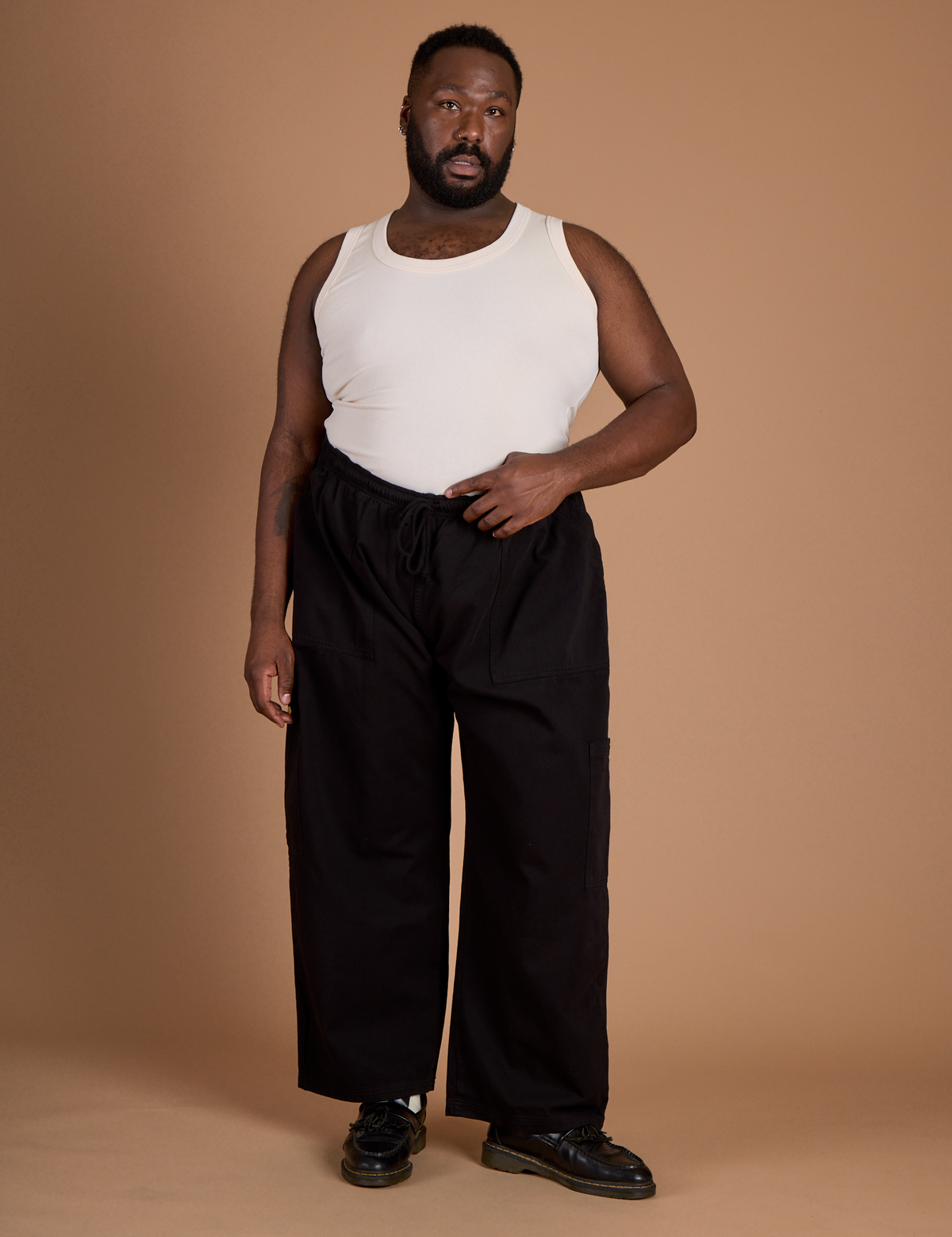 Drop Pocket Cargo Pants - Basic Black