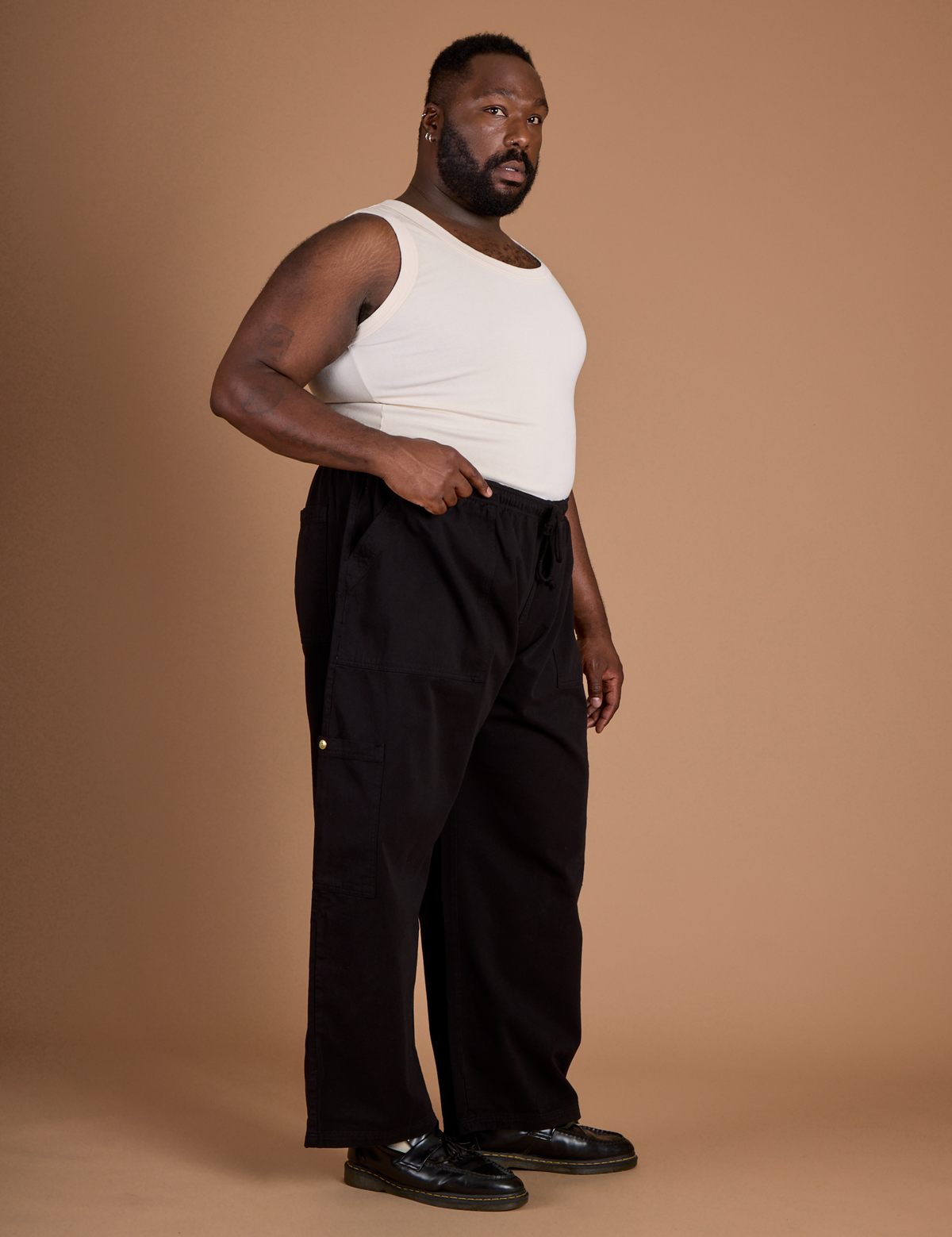 Drop Pocket Cargo Pants - Basic Black
