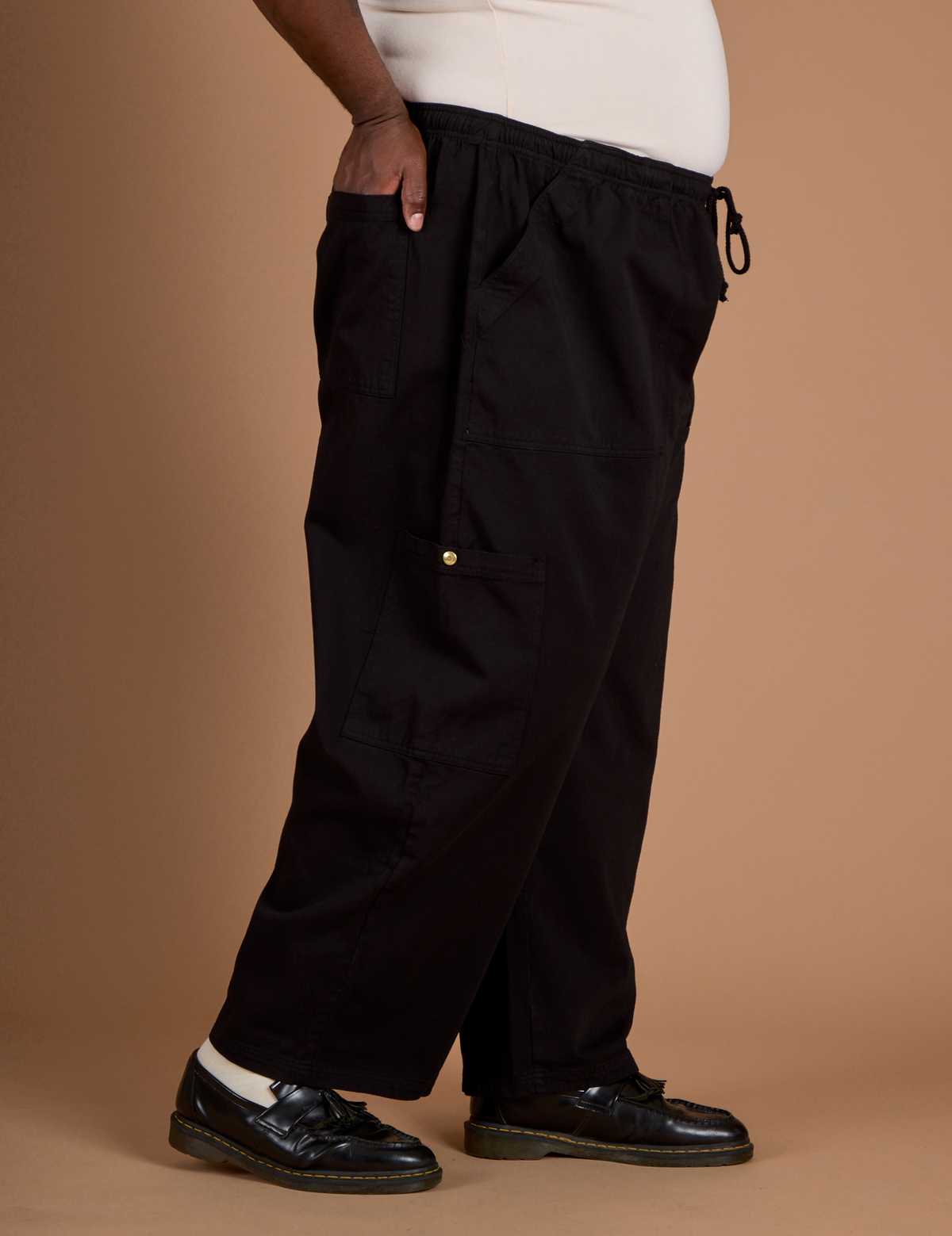 Drop Pocket Cargo Pants - Basic Black