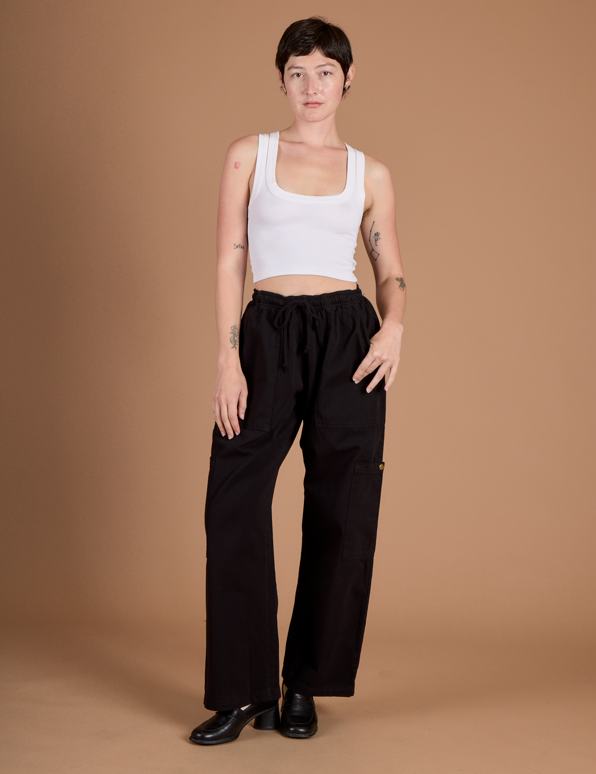 Drop Pocket Cargo Pants - Basic Black