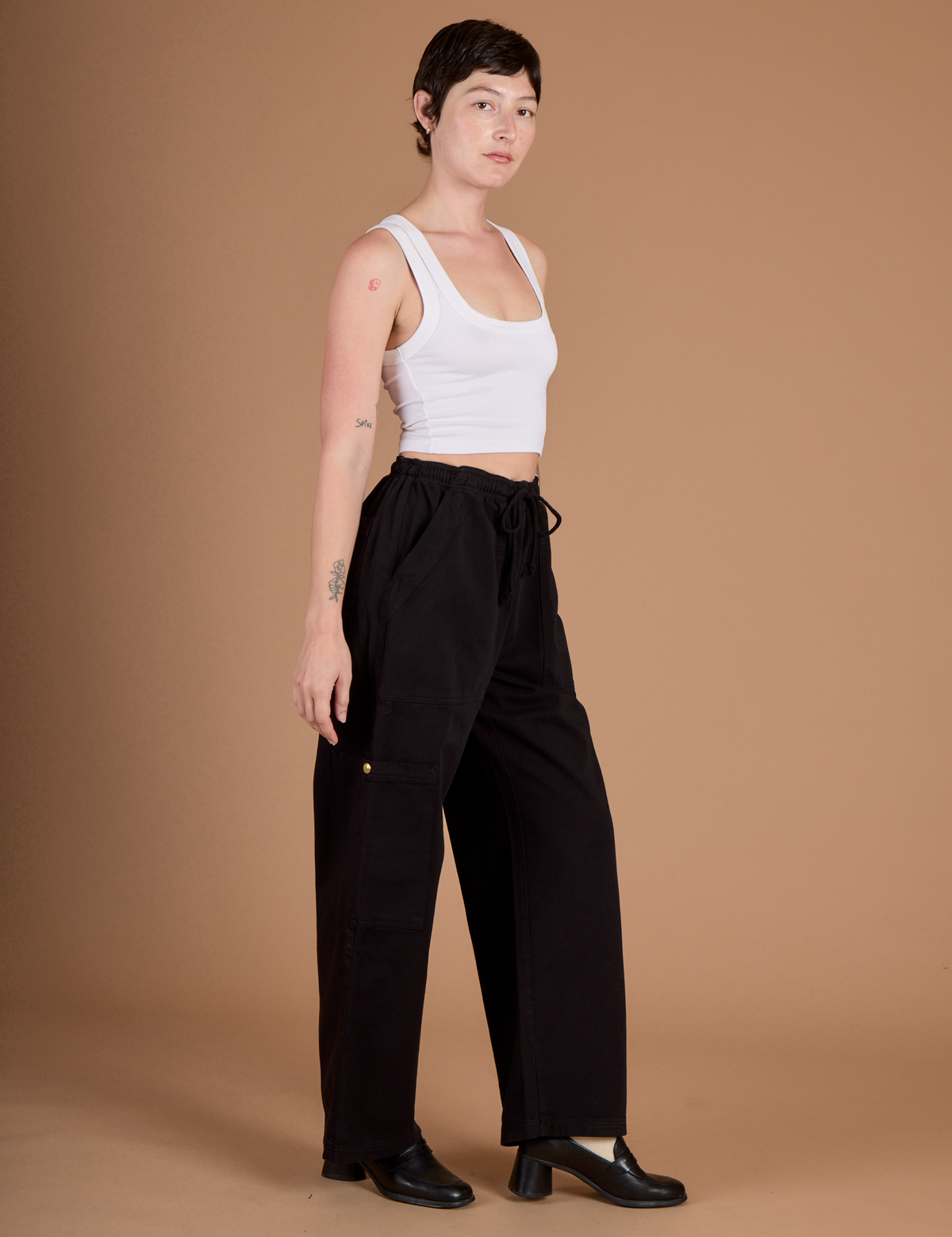 Drop Pocket Cargo Pants - Basic Black