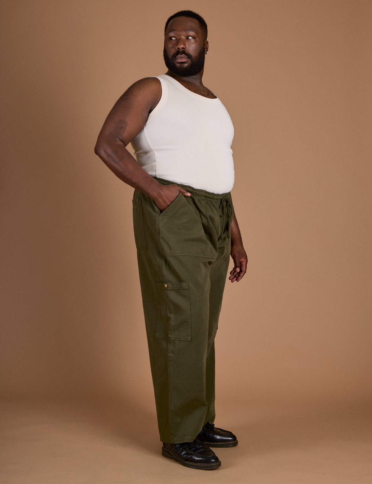 Drop Pocket Cargo Pants - Surplus Green